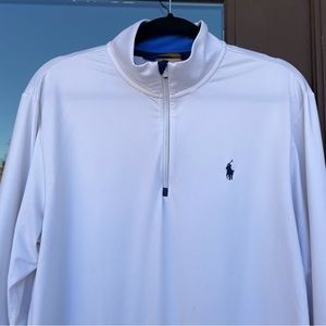 Polo Golf White 1/4-Zip Pullover M